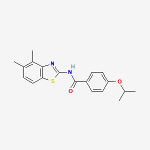 molecular formula C19H20N2O2S B2367280 N-(4,5-dimethylbenzo[d]thiazol-2-yl)-4-isopropoxybenzamide CAS No. 946360-20-9