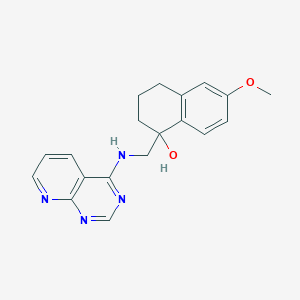 molecular formula C19H20N4O2 B2367281 6-Methoxy-1-[(pyrido[2,3-d]pyrimidin-4-ylamino)methyl]-3,4-dihydro-2H-naphthalen-1-ol CAS No. 2380069-83-8