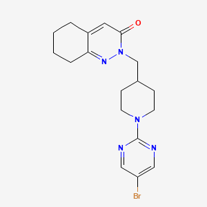 molecular formula C18H22BrN5O B2367283 2-{[1-(5-Bromopyrimidin-2-yl)piperidin-4-yl]methyl}-2,3,5,6,7,8-hexahydrocinnolin-3-one CAS No. 2097925-21-6