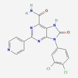 9-(3,4-dichlorophenyl)-8-oxo-2-(pyridin-4-yl)-8,9-dihydro-7H-purine-6-carboxamide