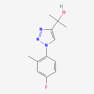 molecular formula C12H14FN3O B2367288 2-(1-(4-fluoro-2-methylphenyl)-1H-1,2,3-triazol-4-yl)propan-2-ol CAS No. 1708780-48-6