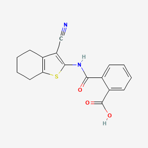 2-((3-Cyano-4,5,6,7-tetrahydrobenzo[b]thiophen-2-yl)carbamoyl)benzoic acid