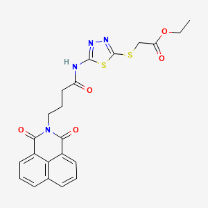 Ethyl 2-[[5-[4-(1,3-dioxobenzo[de]isoquinolin-2-yl)butanoylamino]-1,3,4-thiadiazol-2-yl]sulfanyl]acetate