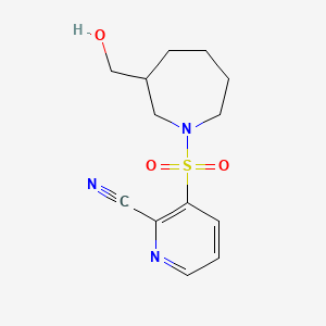 3-[3-(Hydroxymethyl)azepan-1-yl]sulfonylpyridine-2-carbonitrile