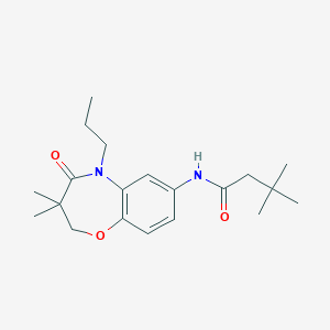 N-(3,3-dimethyl-4-oxo-5-propyl-2,3,4,5-tetrahydrobenzo[b][1,4]oxazepin-7-yl)-3,3-dimethylbutanamide