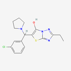 5-((3-Chlorophenyl)(pyrrolidin-1-yl)methyl)-2-ethylthiazolo[3,2-b][1,2,4]triazol-6-ol