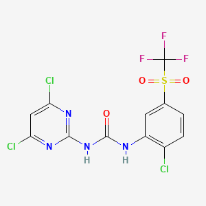 1-(2-Chloro-5-((trifluoromethyl)sulfonyl)phenyl)-3-(4,6-dichloropyrimidin-2-yl)urea