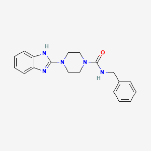 molecular formula C19H21N5O B2367322 4-(1H-benzo[d]imidazol-2-yl)-N-benzylpiperazine-1-carboxamide CAS No. 1210351-77-1