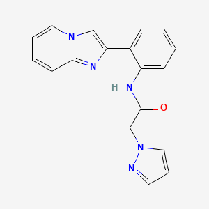 N-(2-(8-methylimidazo[1,2-a]pyridin-2-yl)phenyl)-2-(1H-pyrazol-1-yl)acetamide