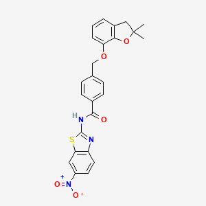4-(((2,2-dimethyl-2,3-dihydrobenzofuran-7-yl)oxy)methyl)-N-(6-nitrobenzo[d]thiazol-2-yl)benzamide