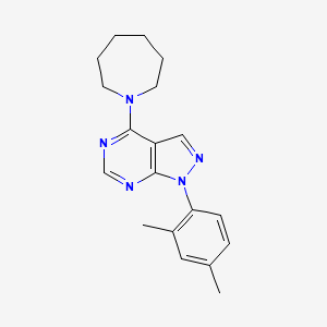 molecular formula C19H23N5 B2367328 4-(azepan-1-yl)-1-(2,4-dimethylphenyl)-1H-pyrazolo[3,4-d]pyrimidine CAS No. 393845-00-6