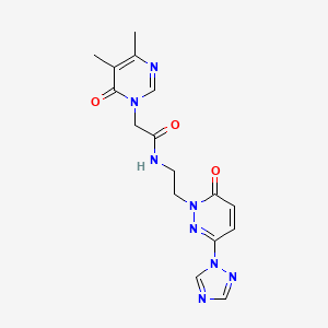 2-(4,5-dimethyl-6-oxopyrimidin-1(6H)-yl)-N-(2-(6-oxo-3-(1H-1,2,4-triazol-1-yl)pyridazin-1(6H)-yl)ethyl)acetamide