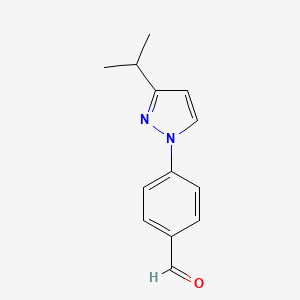 4-[3-(propan-2-yl)-1H-pyrazol-1-yl]benzaldehyde
