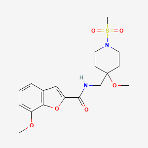 7-Methoxy-N-[(4-methoxy-1-methylsulfonylpiperidin-4-yl)methyl]-1-benzofuran-2-carboxamide