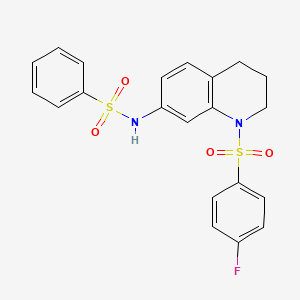 N-(1-((4-fluorophenyl)sulfonyl)-1,2,3,4-tetrahydroquinolin-7-yl)benzenesulfonamide