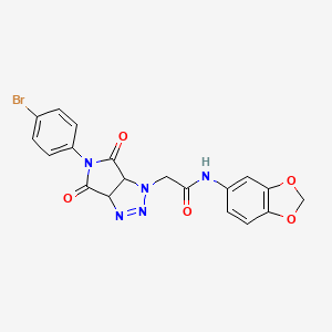 N-(benzo[d][1,3]dioxol-5-yl)-2-(5-(4-bromophenyl)-4,6-dioxo-4,5,6,6a-tetrahydropyrrolo[3,4-d][1,2,3]triazol-1(3aH)-yl)acetamide