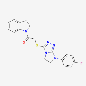 2-((7-(4-fluorophenyl)-6,7-dihydro-5H-imidazo[2,1-c][1,2,4]triazol-3-yl)thio)-1-(indolin-1-yl)ethanone
