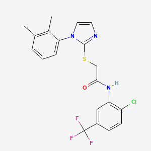 N-[2-chloro-5-(trifluoromethyl)phenyl]-2-[1-(2,3-dimethylphenyl)imidazol-2-yl]sulfanylacetamide