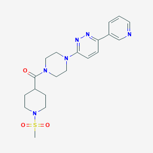 molecular formula C20H26N6O3S B2367374 (1-(Methylsulfonyl)piperidin-4-yl)(4-(6-(pyridin-3-yl)pyridazin-3-yl)piperazin-1-yl)methanone CAS No. 1257551-33-9