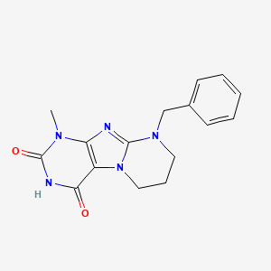 molecular formula C16H17N5O2 B2367376 9-benzyl-1-methyl-7,8-dihydro-6H-purino[7,8-a]pyrimidine-2,4-dione CAS No. 714243-82-0