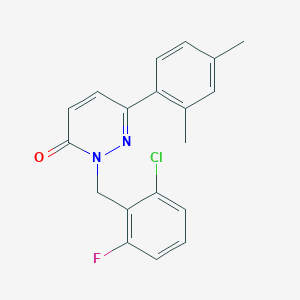 molecular formula C19H16ClFN2O B2367380 2-[(2-氯-6-氟苯基)甲基]-6-(2,4-二甲基苯基)嘧啶并[3,4-d]嘧啶-3-酮 CAS No. 923083-73-2