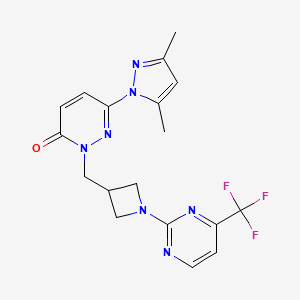 6-(3,5-dimethyl-1H-pyrazol-1-yl)-2-({1-[4-(trifluoromethyl)pyrimidin-2-yl]azetidin-3-yl}methyl)-2,3-dihydropyridazin-3-one