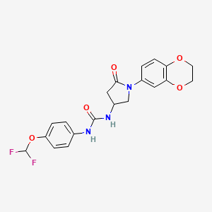 1-(4-(Difluoromethoxy)phenyl)-3-(1-(2,3-dihydrobenzo[b][1,4]dioxin-6-yl)-5-oxopyrrolidin-3-yl)urea