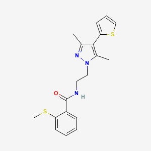 N-(2-(3,5-dimethyl-4-(thiophen-2-yl)-1H-pyrazol-1-yl)ethyl)-2-(methylthio)benzamide