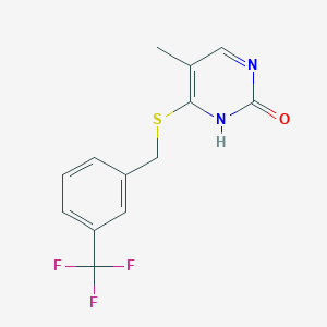 molecular formula C13H11F3N2OS B2367405 5-Methyl-6-[[3-(Trifluormethyl)phenyl]methylsulfanyl]-1H-pyrimidin-2-on CAS No. 898421-77-7