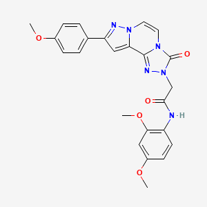 N-(2,4-dimethoxyphenyl)-2-[11-(4-methoxyphenyl)-5-oxo-3,4,6,9,10-pentazatricyclo[7.3.0.02,6]dodeca-1(12),2,7,10-tetraen-4-yl]acetamide