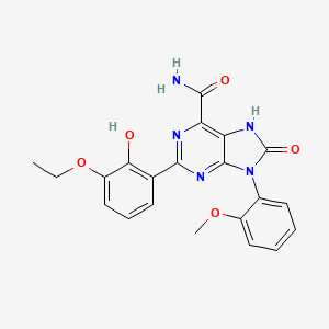 2-(3-ethoxy-2-hydroxyphenyl)-9-(2-methoxyphenyl)-8-oxo-8,9-dihydro-7H-purine-6-carboxamide