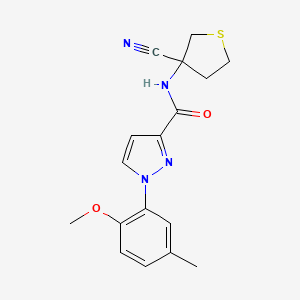 molecular formula C17H18N4O2S B2367412 N-(3-cyanothiolan-3-yl)-1-(2-methoxy-5-methylphenyl)-1H-pyrazole-3-carboxamide CAS No. 1311909-26-8