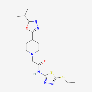N-(5-(ethylthio)-1,3,4-thiadiazol-2-yl)-2-(4-(5-isopropyl-1,3,4-oxadiazol-2-yl)piperidin-1-yl)acetamide