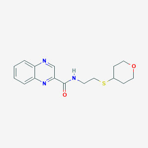N-(2-((tetrahydro-2H-pyran-4-yl)thio)ethyl)quinoxaline-2-carboxamide