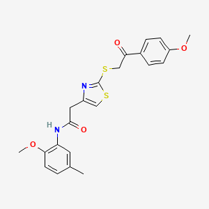 N-(2-methoxy-5-methylphenyl)-2-(2-((2-(4-methoxyphenyl)-2-oxoethyl)thio)thiazol-4-yl)acetamide