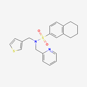 molecular formula C21H22N2O2S2 B2367435 N-(pyridin-2-ylmethyl)-N-(thiophen-3-ylmethyl)-5,6,7,8-tetrahydronaphthalene-2-sulfonamide CAS No. 1235615-00-5