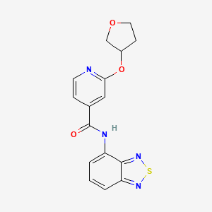 molecular formula C16H14N4O3S B2367436 N-(苯并[c][1,2,5]噻二唑-4-基)-2-((四氢呋喃-3-基)氧基)异烟酰胺 CAS No. 1903398-65-1