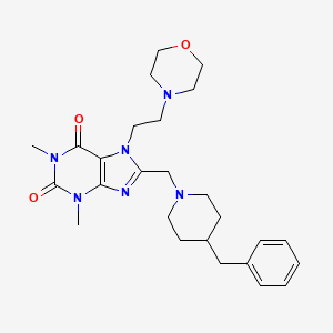 molecular formula C26H36N6O3 B2367439 8-((4-benzylpiperidin-1-yl)methyl)-1,3-dimethyl-7-(2-morpholinoethyl)-1H-purine-2,6(3H,7H)-dione CAS No. 838890-68-9