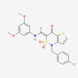(3Z)-1-(4-chlorobenzyl)-3-{[(3,5-dimethoxyphenyl)amino]methylene}-1H-thieno[3,2-c][1,2]thiazin-4(3H)-one 2,2-dioxide