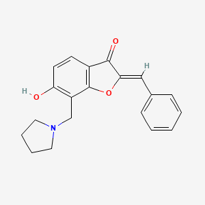 (Z)-2-benzylidene-6-hydroxy-7-(pyrrolidin-1-ylmethyl)benzofuran-3(2H)-one