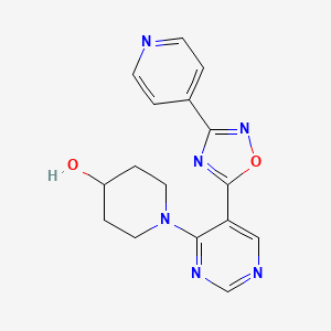 1-[5-(3-Pyridin-4-yl-1,2,4-oxadiazol-5-yl)pyrimidin-4-yl]piperidin-4-ol