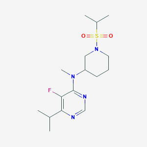 molecular formula C16H27FN4O2S B2367459 5-Fluoro-N-methyl-6-propan-2-yl-N-(1-propan-2-ylsulfonylpiperidin-3-yl)pyrimidin-4-amine CAS No. 2415623-54-8