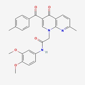 N-(3,4-dimethoxyphenyl)-2-(7-methyl-3-(4-methylbenzoyl)-4-oxo-1,8-naphthyridin-1(4H)-yl)acetamide