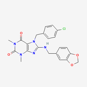 8-((benzo[d][1,3]dioxol-5-ylmethyl)amino)-7-(4-chlorobenzyl)-1,3-dimethyl-1H-purine-2,6(3H,7H)-dione