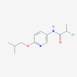 molecular formula C12H17ClN2O2 B2367476 2-Chloro-N-[6-(2-methylpropoxy)pyridin-3-yl]propanamide CAS No. 2411278-14-1