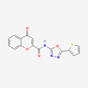 4-oxo-N-(5-thiophen-2-yl-1,3,4-oxadiazol-2-yl)chromene-2-carboxamide