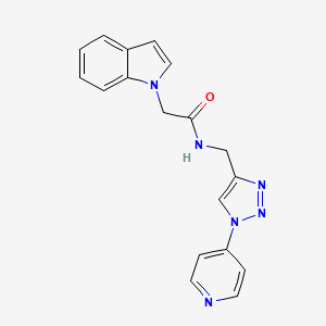 2-(1H-indol-1-yl)-N-((1-(pyridin-4-yl)-1H-1,2,3-triazol-4-yl)methyl)acetamide
