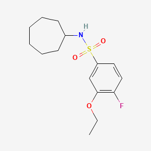 molecular formula C15H22FNO3S B2367505 N-cycloheptyl-3-ethoxy-4-fluorobenzenesulfonamide CAS No. 713502-12-6