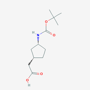 molecular formula C12H21NO4 B2367508 2-(trans-3-((Tert-butoxycarbonyl)amino)cyclopentyl)acetic acid CAS No. 884006-81-9