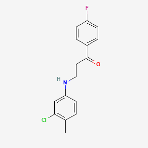 molecular formula C16H15ClFNO B2367509 3-(3-氯-4-甲基苯胺基)-1-(4-氟苯基)-1-丙酮 CAS No. 477334-00-2